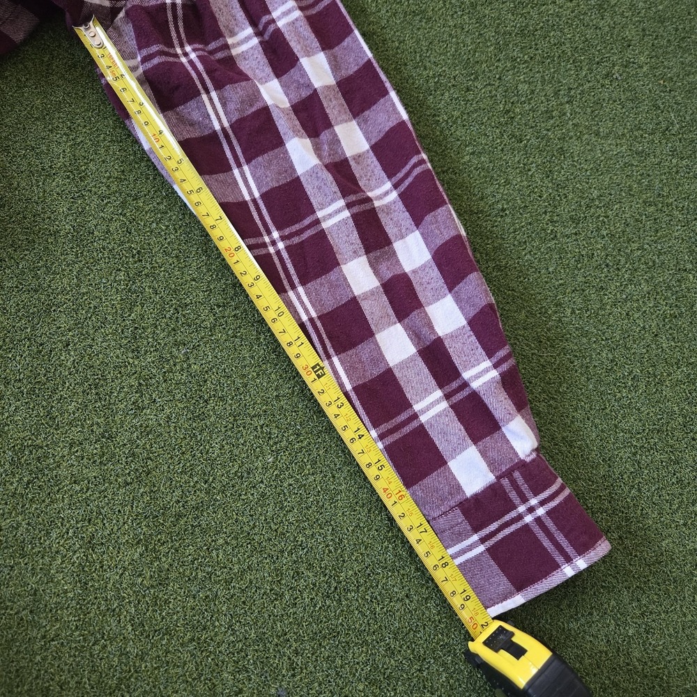 Franky Max Burgundy/white Button Down Flannel Size M - Picture 9 of 9